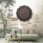 Floral Mandala Decorative Wall Clock – Rose Gold & Black