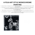 Folk-Art Style Monochrome Horse Painting