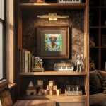 Framed Bear Underwater Embroidery Wall Art