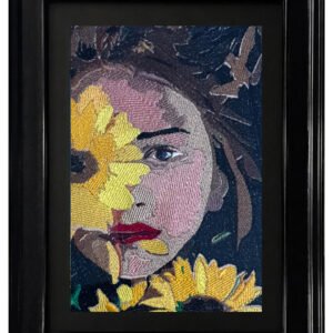 Framed Embroidered Portrait Wall Art