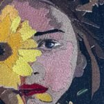 Framed Embroidered Portrait Wall Art