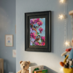 Framed Floral Bird Wall Art