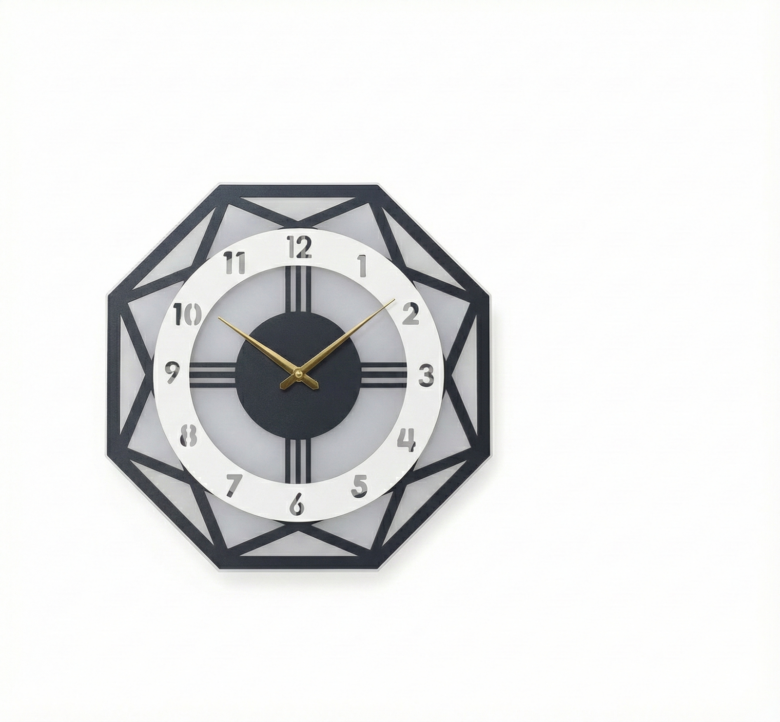 Geometric Octagonal Wall Clock
