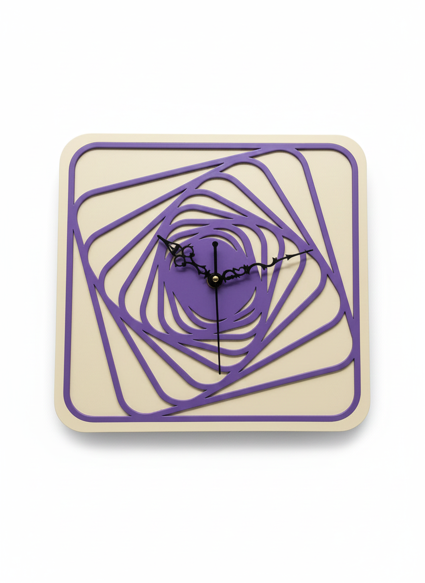 Geometric Spiral Wall Clock
