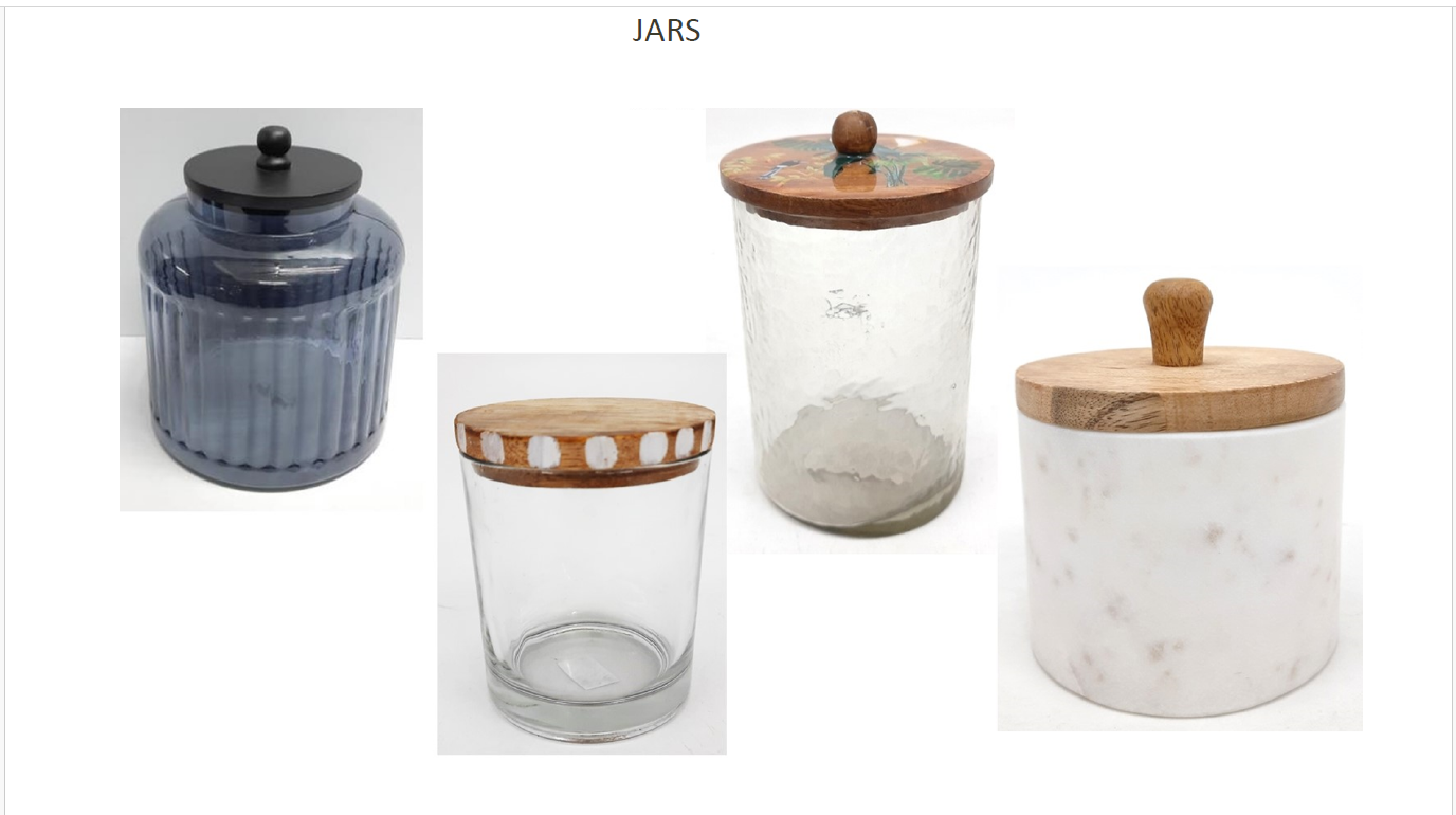 Glass Storage Jars with Wooden Lids