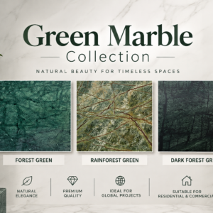 Green Marble Collection – Forest Green, Rainforest Green & Dark Forest Green