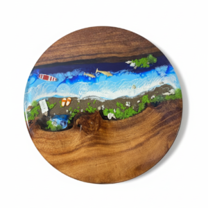 Handcrafted Coastal Ocean Resin Wood Wall Art