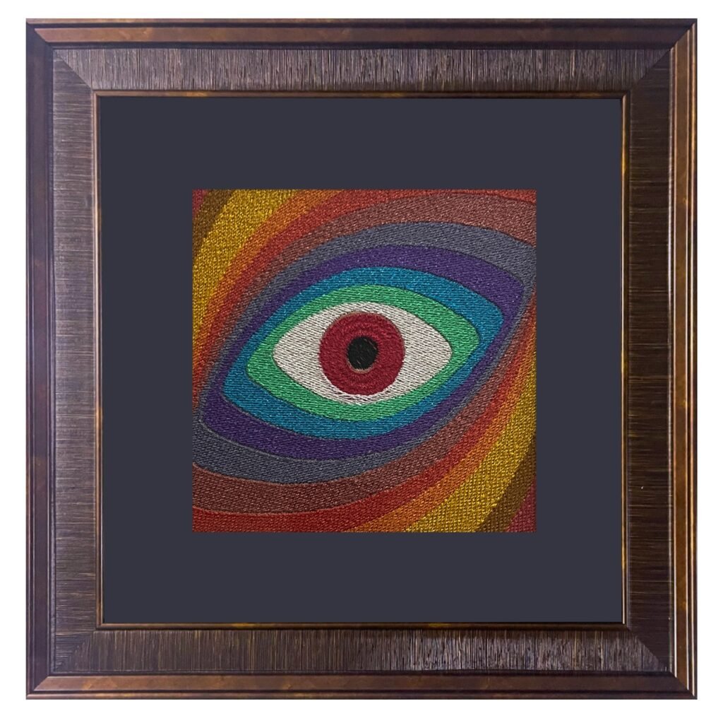 Handcrafted Embroidered Eye Wall Art