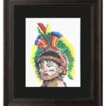 Handcrafted Tribal Portrait Embroidery Wall Art