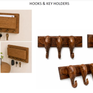 Handcrafted Wooden Hooks & Key Holders