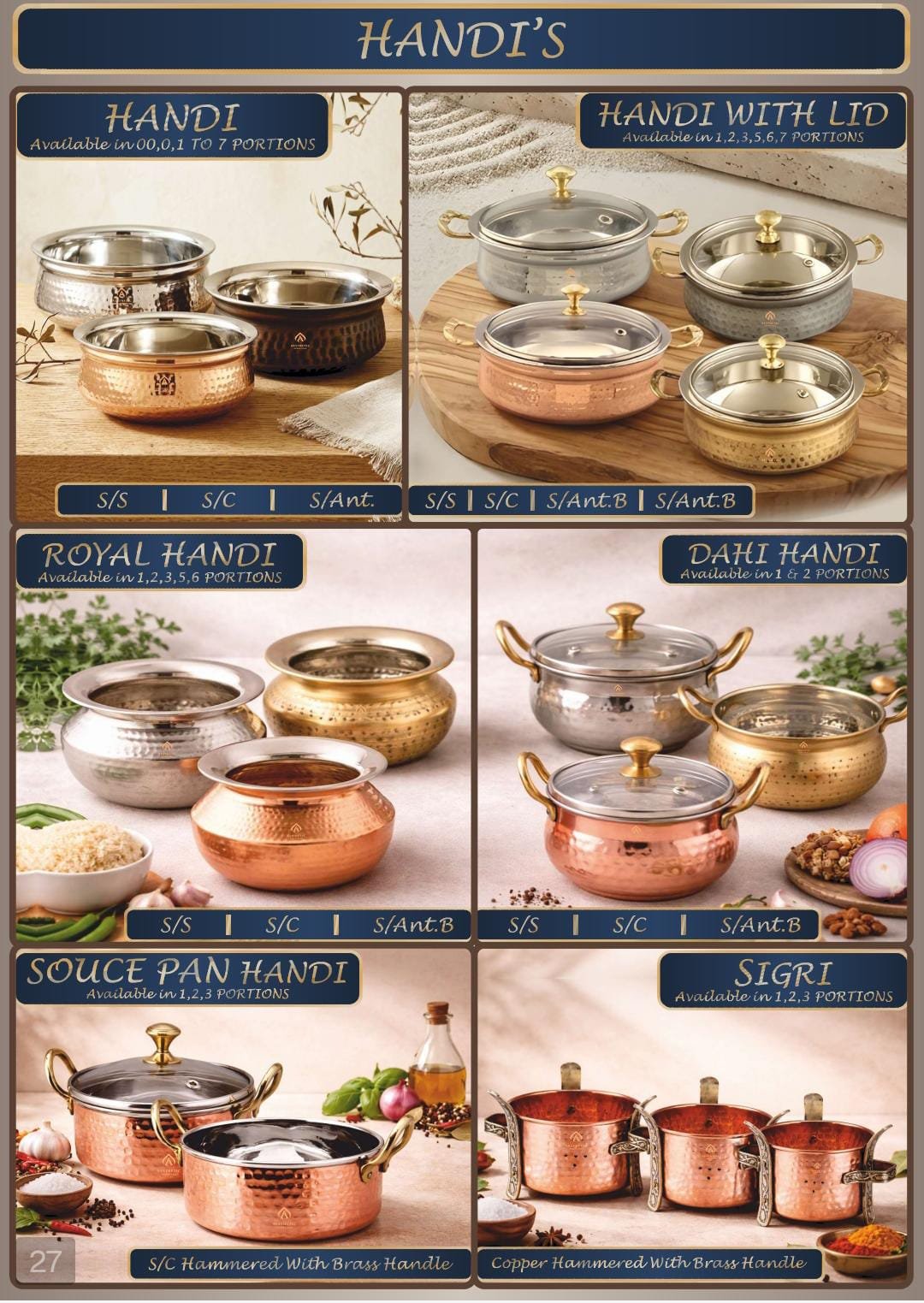 Handi Collection – Traditional Indian Cookware in Premium Metal Finishes