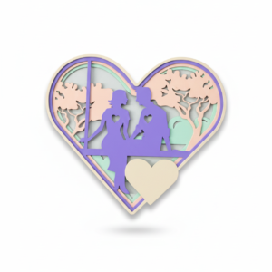 Heart Couple Layered Wall Art