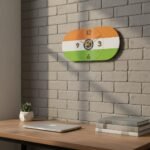Indian Tricolor Wall Clock – Decorative Home & Office Timepiece
