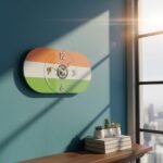 Indian Tricolor Wall Clock – Decorative Home & Office Timepiece