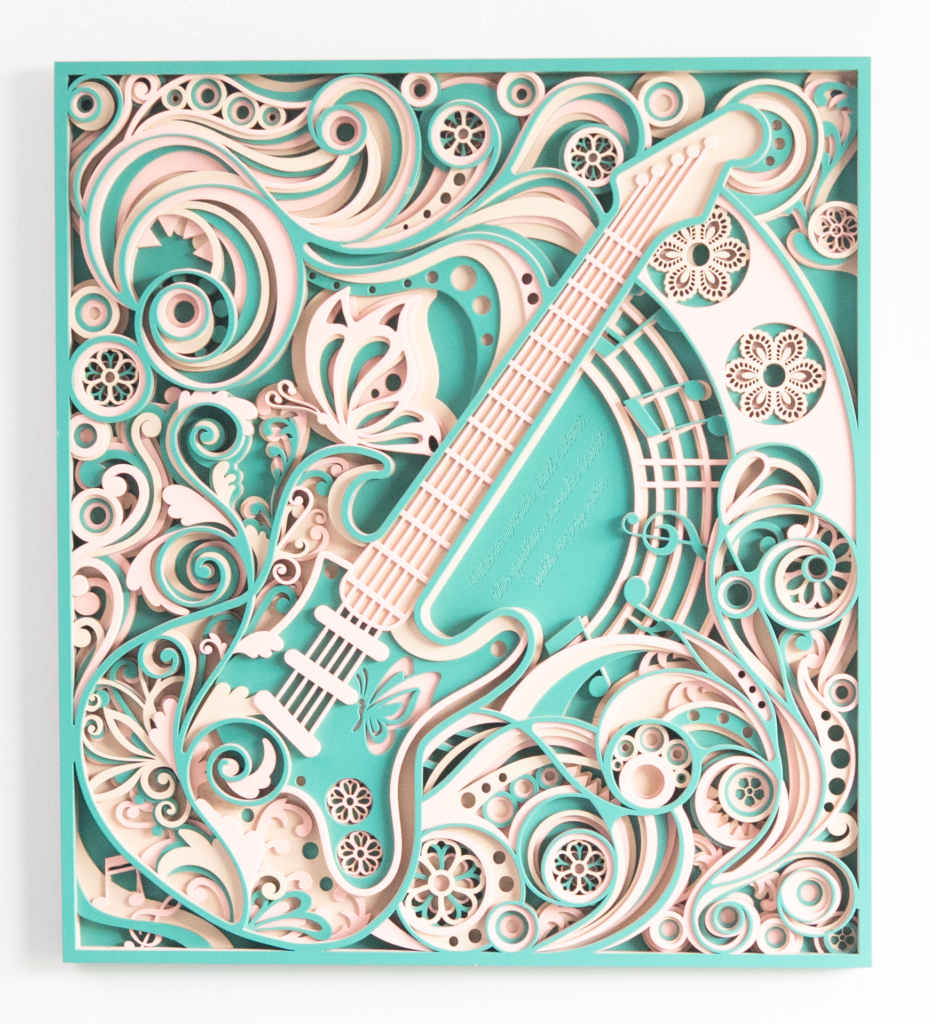 Layered Guitar & Musical Art Wall Décor