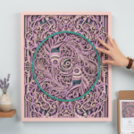 Layered Ornamental Peacock Wall Art