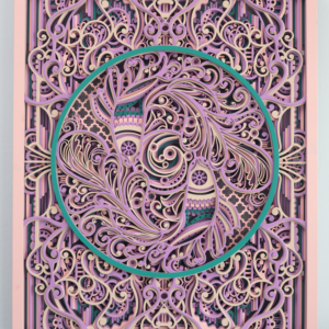 Layered Ornamental Peacock Wall Art