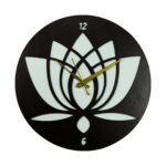 Lotus Bloom Decorative Wall Clock – Black & Gold