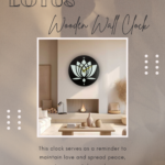 Lotus Bloom Decorative Wall Clock – Black & Gold