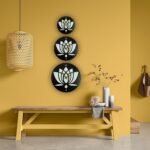 Lotus Bloom Decorative Wall Clock – Black & Gold