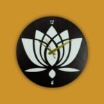 Lotus Bloom Decorative Wall Clock – Black & Gold