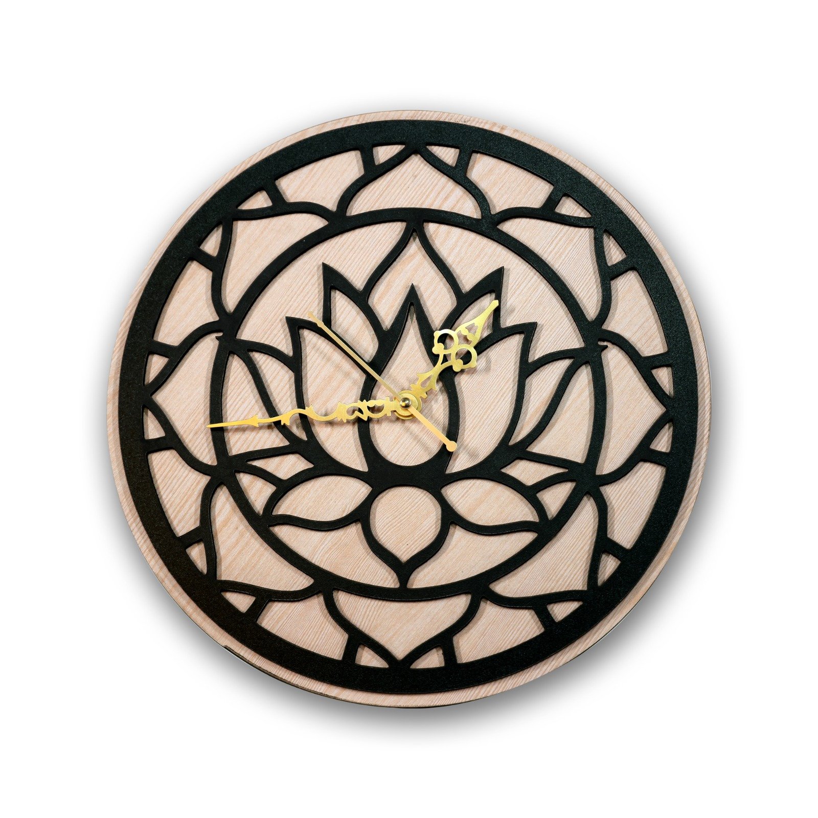 Lotus Wooden Wall Clock