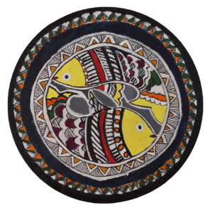Madhubani Fish Folk Art Hand-Painted Wall Plate