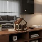 Miniature Wooden Bank House / Building Model