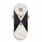 Modern Black & White Marble Wall Clock