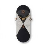 Modern Black & White Marble Wall Clock
