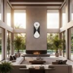 Modern Black & White Marble Wall Clock