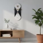 Modern Black & White Marble Wall Clock