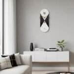 Modern Black & White Marble Wall Clock