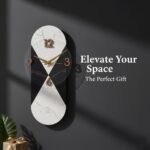 Modern Black & White Marble Wall Clock