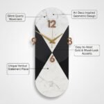 Modern Black & White Marble Wall Clock