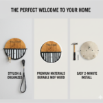 Modern Boho Welcome Wall-Mounted Key & Entryway Organizer