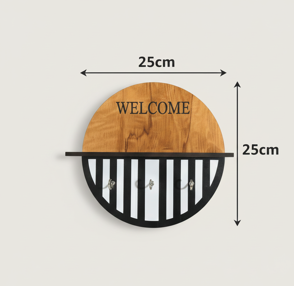 Modern Boho Welcome Wall-Mounted Key & Entryway Organizer