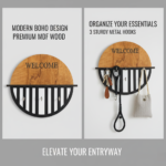 Modern Boho Welcome Wall-Mounted Key & Entryway Organizer