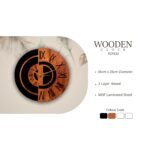 Modern Wooden & Black Roman Numeral Wall Clock