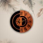 Modern Wooden & Black Roman Numeral Wall Clock