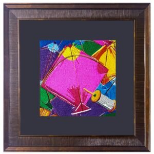Multicolor Embroidered Umbrella Wall Art