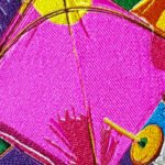 Multicolor Embroidered Umbrella Wall Art