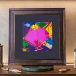 Multicolor Embroidered Umbrella Wall Art
