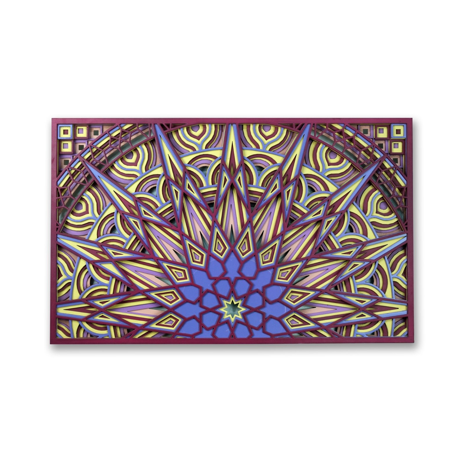Multicolor Geometric Mandala Wall Art Panel