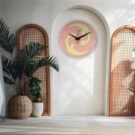 Netyex Abstract Pink & Cream Decorative Wall Clock