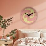 Netyex Abstract Pink & Cream Decorative Wall Clock