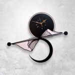 Netyex Decorative Butterfly Clock Brooch – Black & Gold Statement Accessory
