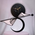 Netyex Decorative Butterfly Clock Brooch – Black & Gold Statement Accessory