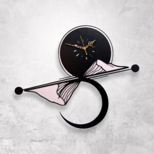 Netyex Decorative Butterfly Clock Brooch – Black & Gold Statement Accessory