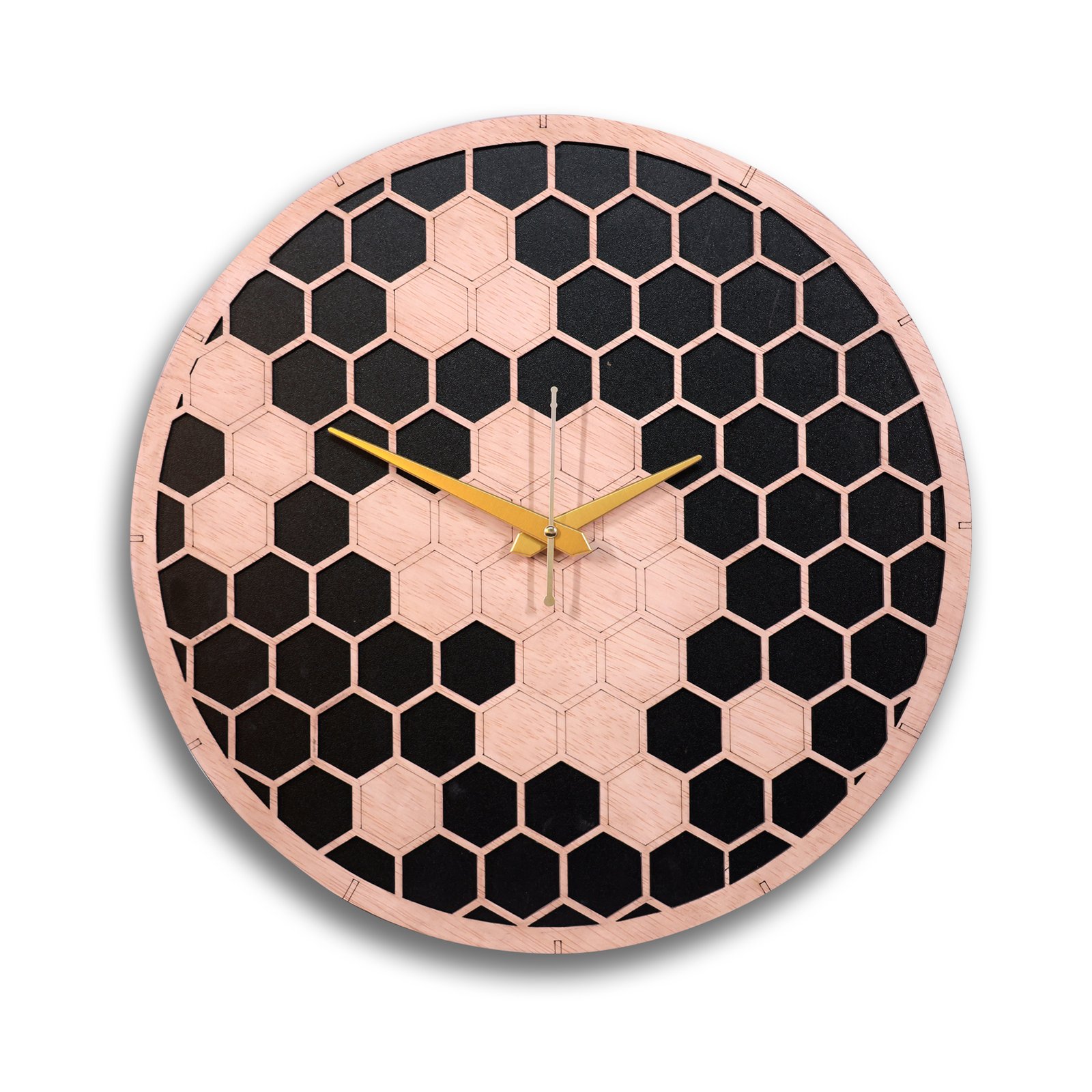 Netyex Honeycomb Hexagon Wooden Wall Clock
